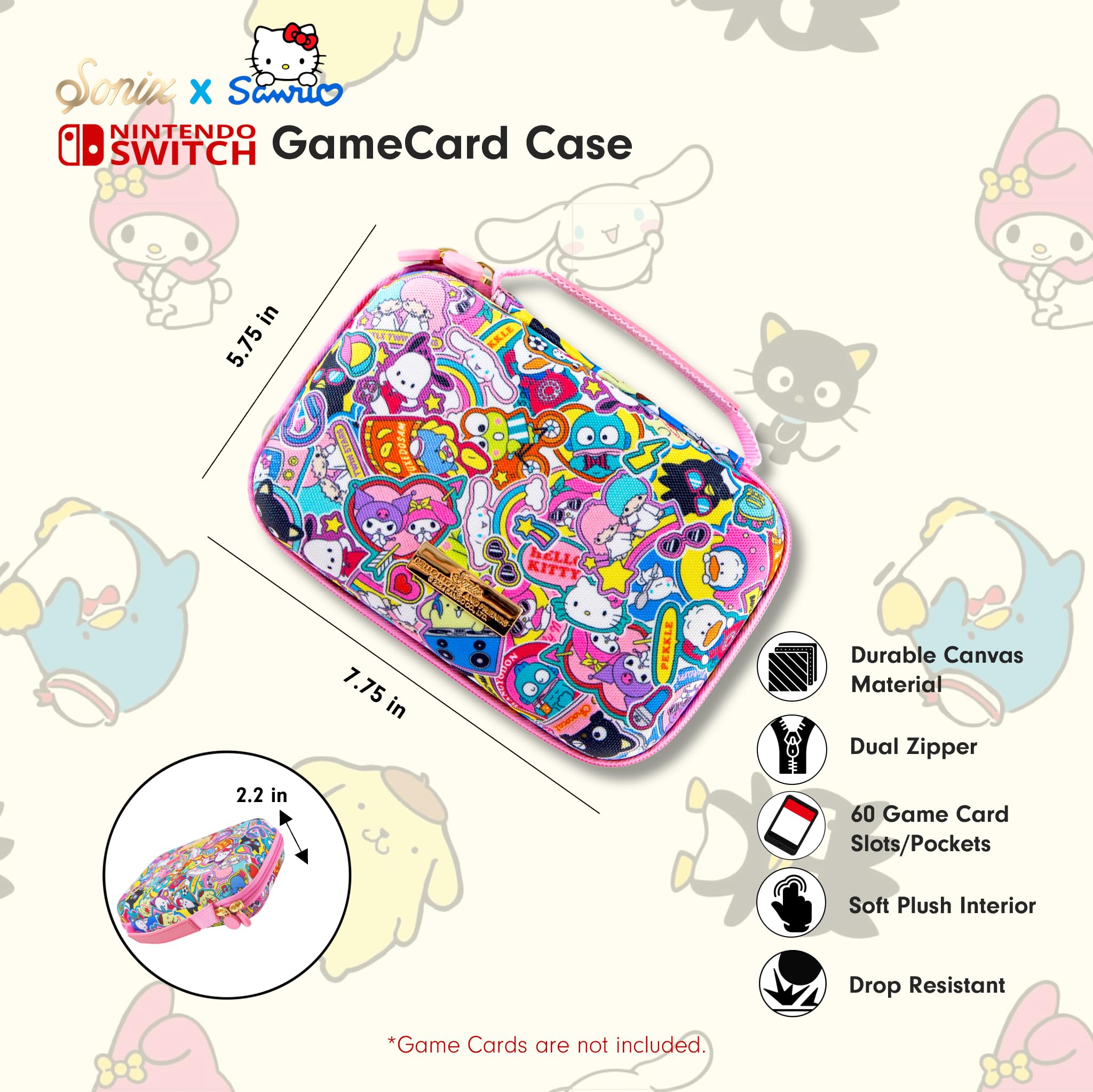 Amazon.com: Sonix x Sanrio 60 Switch Game Case | Compatible with